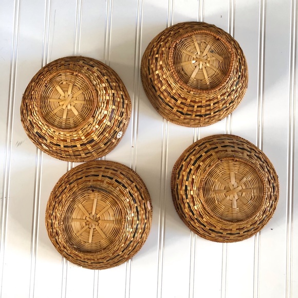 Vintage Wall Decor 4 Set Of Wicker Basket Wall Decor Home Decor